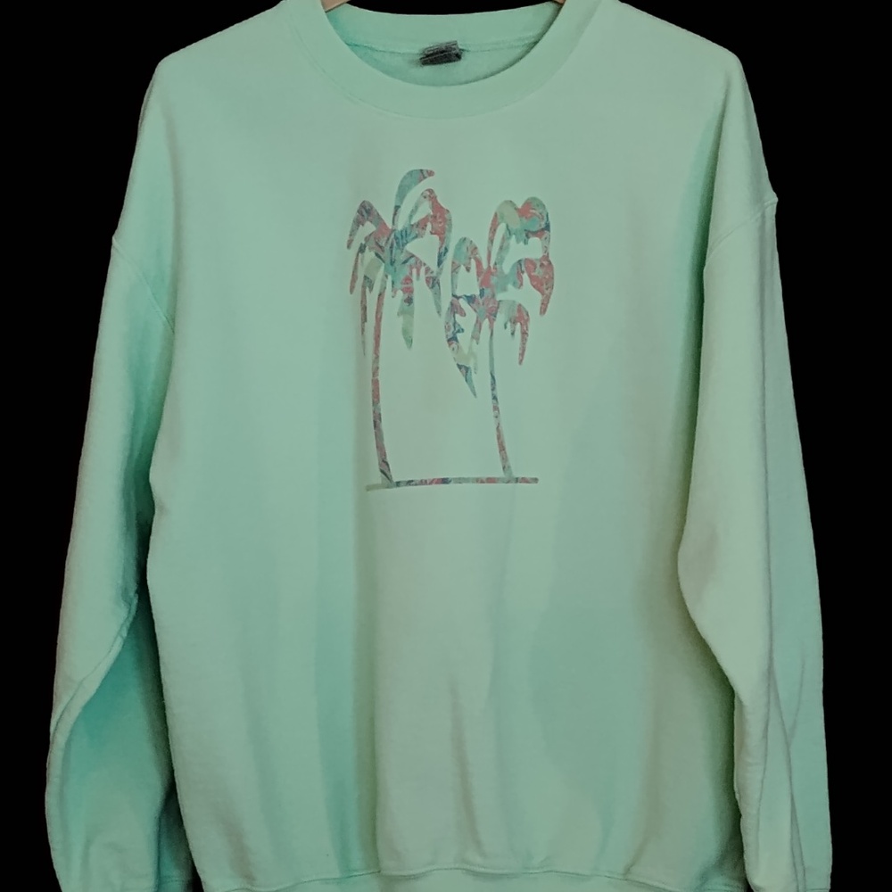 Extra Large Women's Lt Green w/Print Gilden Sweatshirt